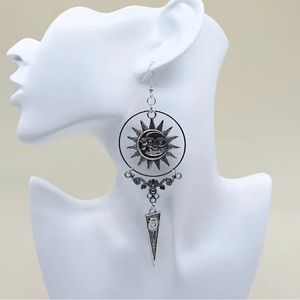 Boho Sun Dangle Drop Earrings Vintage Design